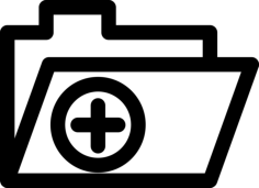 Clinic History Folder With Plus Sign Craft Design Svg File, Free Vectors File